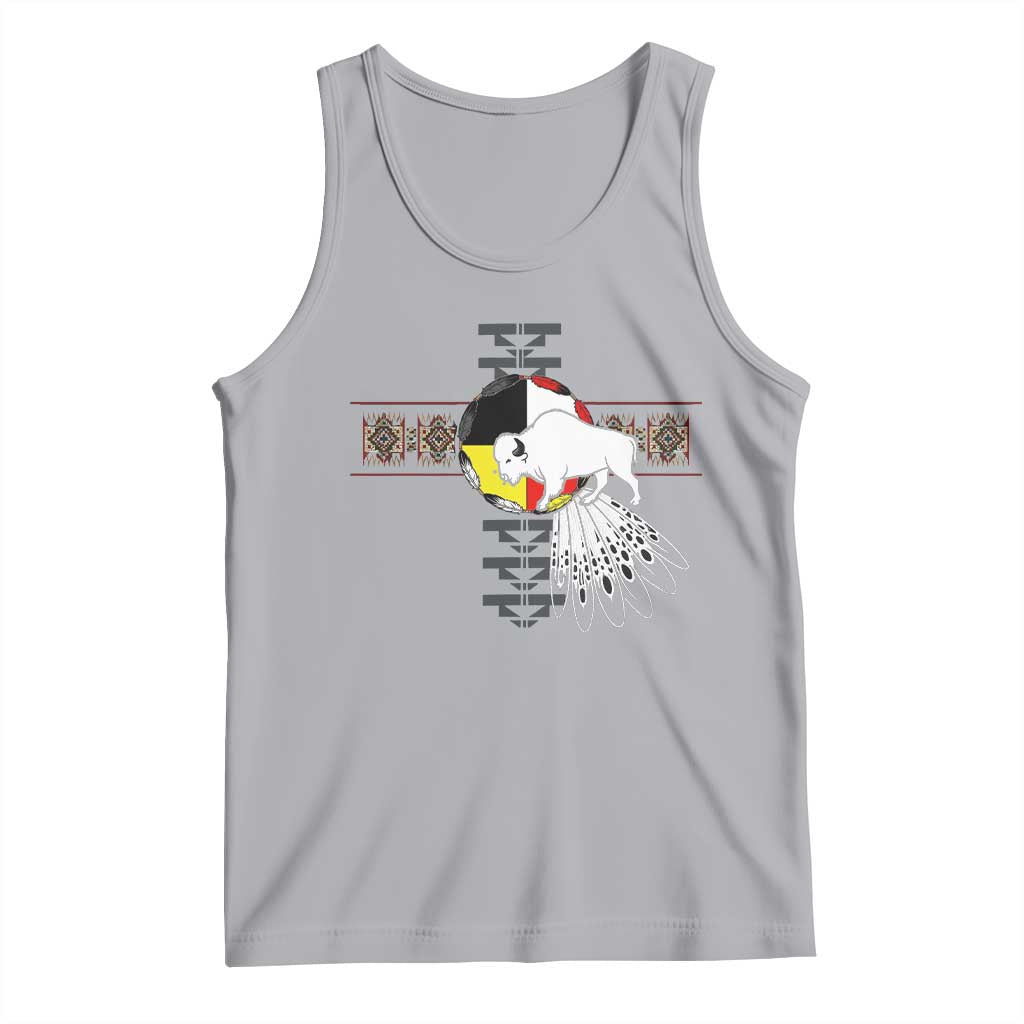 Native American White Buffalo Tank Top Seven Sacred Grandfather Teachings - Wonder Print Shop