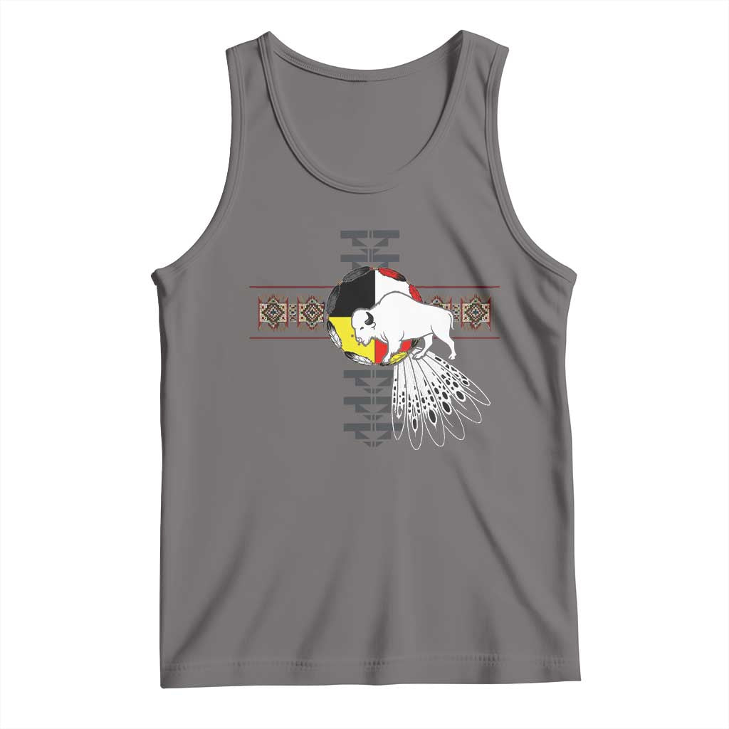 Native American White Buffalo Tank Top Seven Sacred Grandfather Teachings - Wonder Print Shop