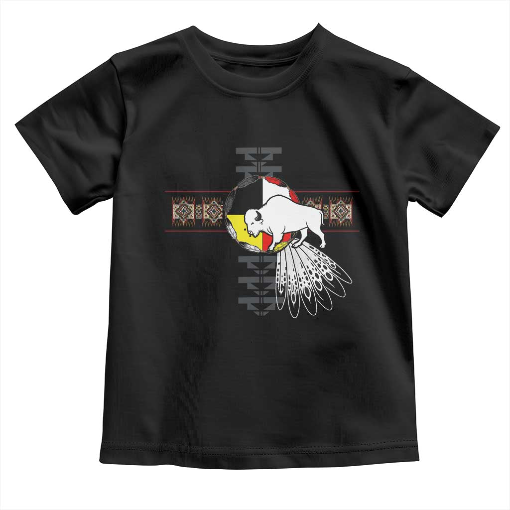 Native American White Buffalo Toddler T Shirt Seven Sacred Grandfather Teachings - Wonder Print Shop