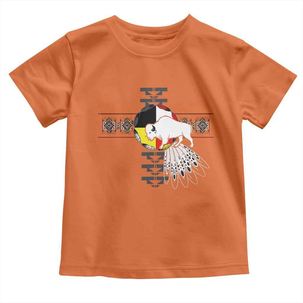 Native American White Buffalo Toddler T Shirt Seven Sacred Grandfather Teachings - Wonder Print Shop