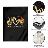 Peace Love Native Blood Garden Flag Native American Feathers - Wonder Print Shop