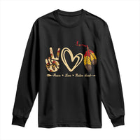 Peace Love Native Blood Long Sleeve Shirt Native American Feathers - Wonder Print Shop