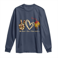 Peace Love Native Blood Long Sleeve Shirt Native American Feathers - Wonder Print Shop