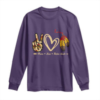 Peace Love Native Blood Long Sleeve Shirt Native American Feathers - Wonder Print Shop