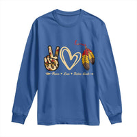 Peace Love Native Blood Long Sleeve Shirt Native American Feathers - Wonder Print Shop