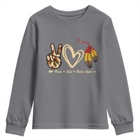 Peace Love Native Blood Youth Sweatshirt Native American Feathers - Wonder Print Shop