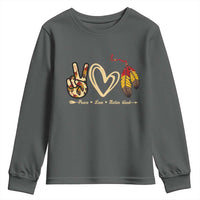 Peace Love Native Blood Youth Sweatshirt Native American Feathers - Wonder Print Shop
