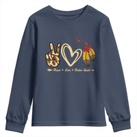 Peace Love Native Blood Youth Sweatshirt Native American Feathers - Wonder Print Shop