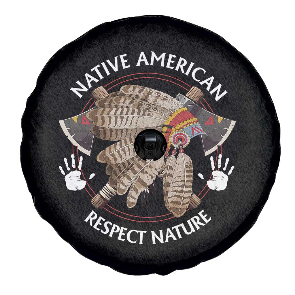 Native American Respect Nature Spare Tire Cover Indigenous Indian War Bonnet Tomahawks - Wonder Print Shop