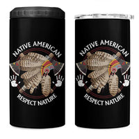 Native American Respect Nature 4 in 1 Can Cooler Tumbler Indigenous Indian War Bonnet Tomahawks - Wonder Print Shop