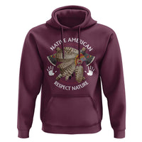 Native American Respect Nature Hoodie Indigenous Indian War Bonnet Tomahawks - Wonder Print Shop
