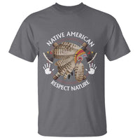 Native American Respect Nature T Shirt Indigenous Indian War Bonnet Tomahawks - Wonder Print Shop