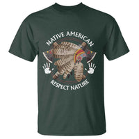 Native American Respect Nature T Shirt Indigenous Indian War Bonnet Tomahawks - Wonder Print Shop