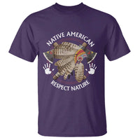 Native American Respect Nature T Shirt Indigenous Indian War Bonnet Tomahawks - Wonder Print Shop