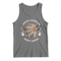 Native American Respect Nature Tank Top Indigenous Indian War Bonnet Tomahawks - Wonder Print Shop