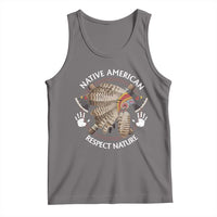 Native American Respect Nature Tank Top Indigenous Indian War Bonnet Tomahawks - Wonder Print Shop
