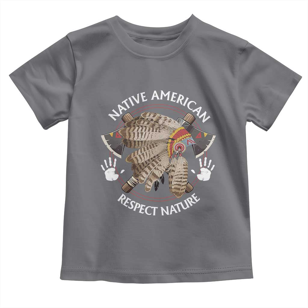 Native American Respect Nature Toddler T Shirt Indigenous Indian War Bonnet Tomahawks - Wonder Print Shop