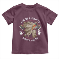 Native American Respect Nature Toddler T Shirt Indigenous Indian War Bonnet Tomahawks - Wonder Print Shop