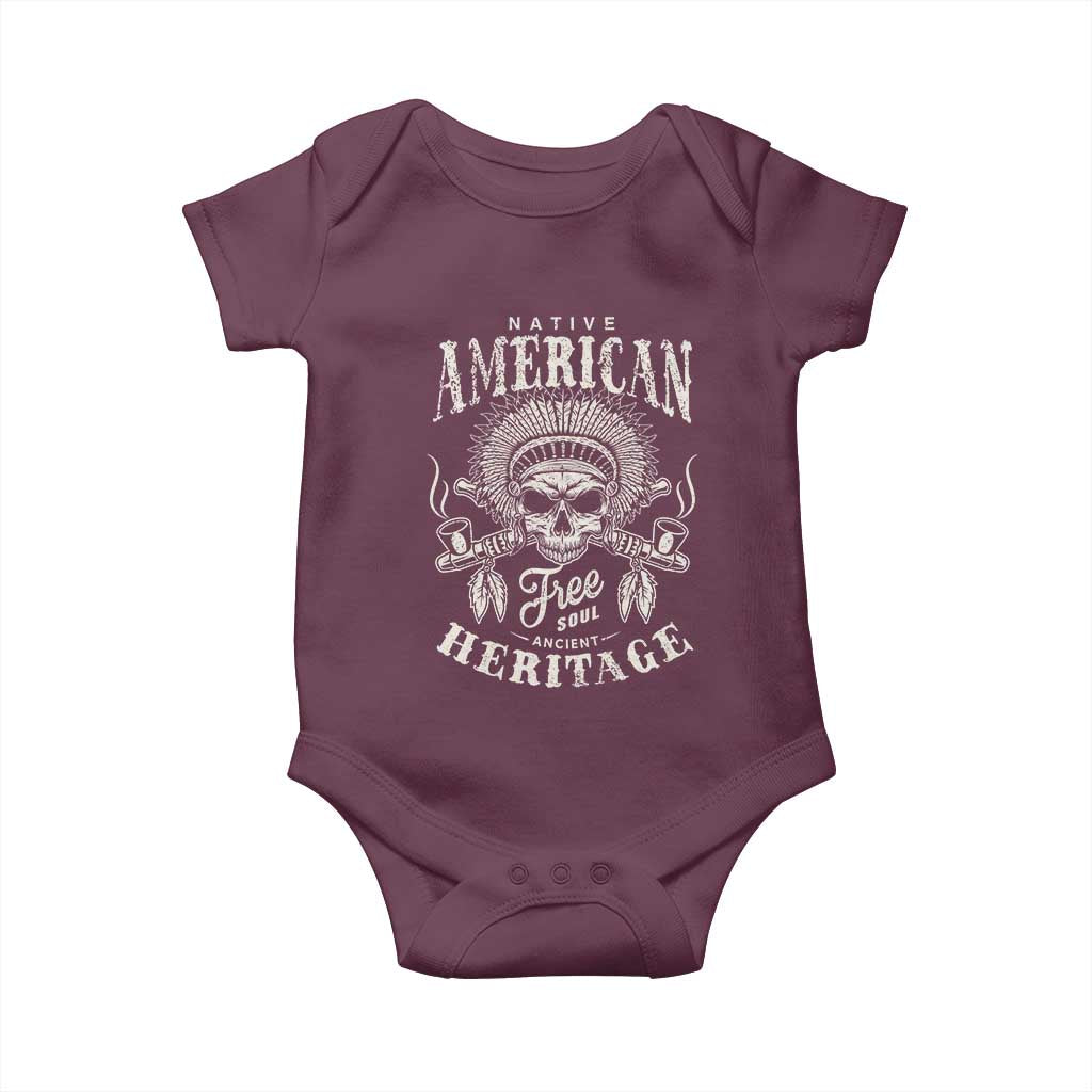 Native American Free Soul Ancient Heritage Baby Onesie Vintage Indian American Chief - Wonder Print Shop