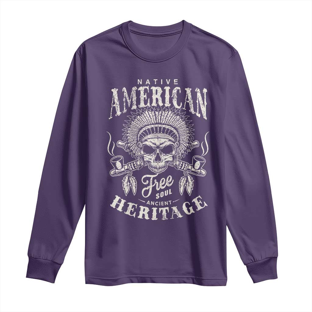 Native American Free Soul Ancient Heritage Long Sleeve Shirt Vintage Indian American Chief - Wonder Print Shop