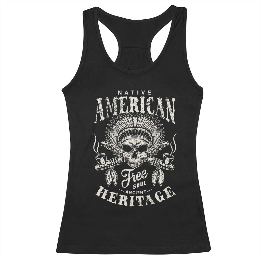 Native American Free Soul Ancient Heritage Racerback Tank Top Vintage Indian American Chief - Wonder Print Shop