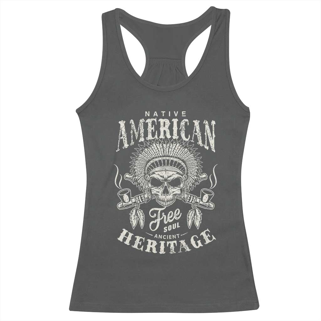 Native American Free Soul Ancient Heritage Racerback Tank Top Vintage Indian American Chief - Wonder Print Shop