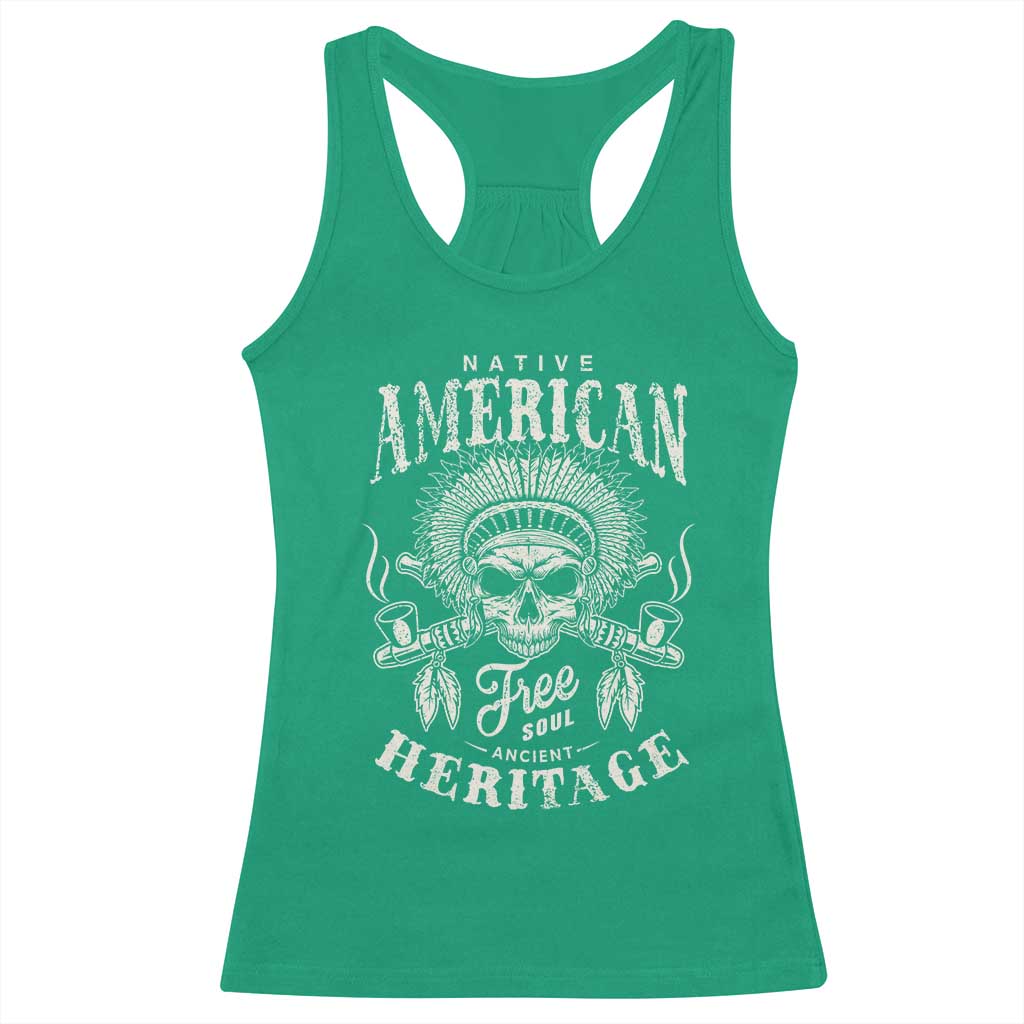 Native American Free Soul Ancient Heritage Racerback Tank Top Vintage Indian American Chief - Wonder Print Shop