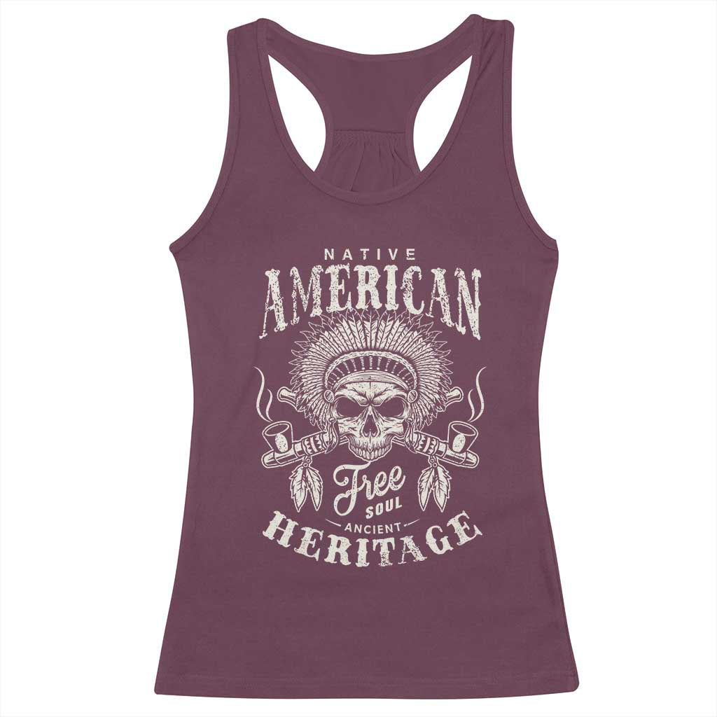 Native American Free Soul Ancient Heritage Racerback Tank Top Vintage Indian American Chief - Wonder Print Shop