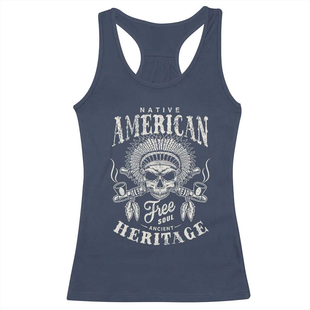Native American Free Soul Ancient Heritage Racerback Tank Top Vintage Indian American Chief - Wonder Print Shop