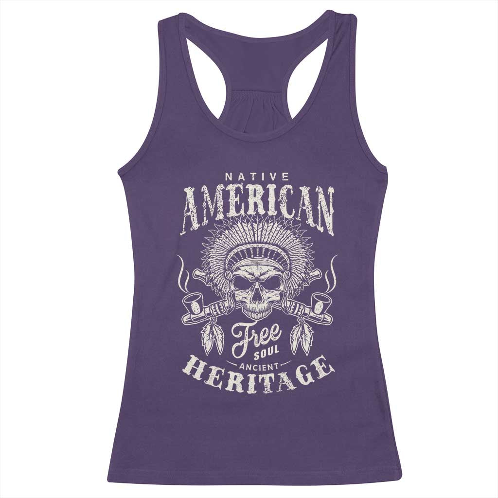 Native American Free Soul Ancient Heritage Racerback Tank Top Vintage Indian American Chief - Wonder Print Shop