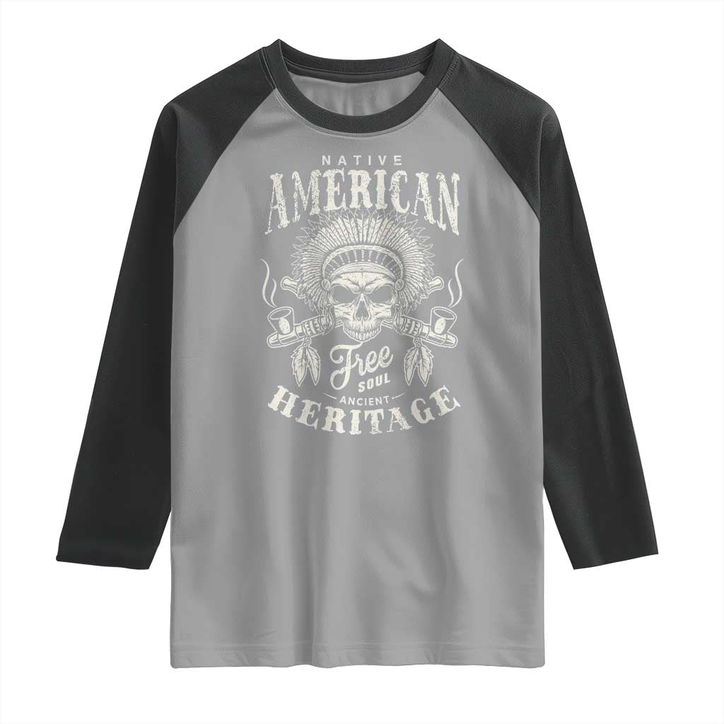 Native American Free Soul Ancient Heritage Raglan Shirt Vintage Indian American Chief - Wonder Print Shop