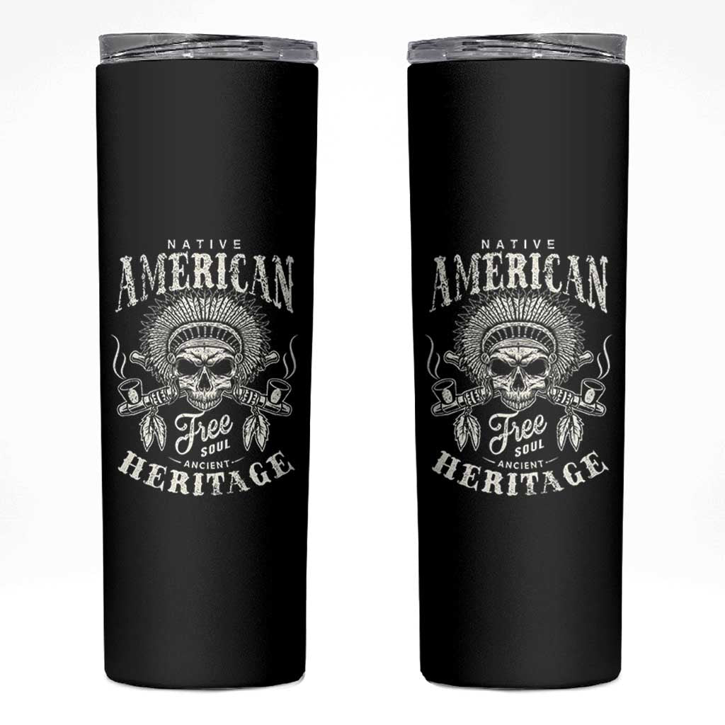 Native American Free Soul Ancient Heritage Skinny Tumbler Vintage Indian American Chief - Wonder Print Shop