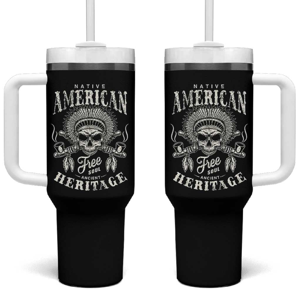 Native American Free Soul Ancient Heritage Tumbler With Handle Vintage Indian American Chief - Wonder Print Shop