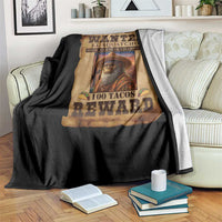 Funny Wanted El Squatcho Throw Blanket Hide And Seek Champion Western Poncho Mexican Bigfoot - Wonder Print Shop
