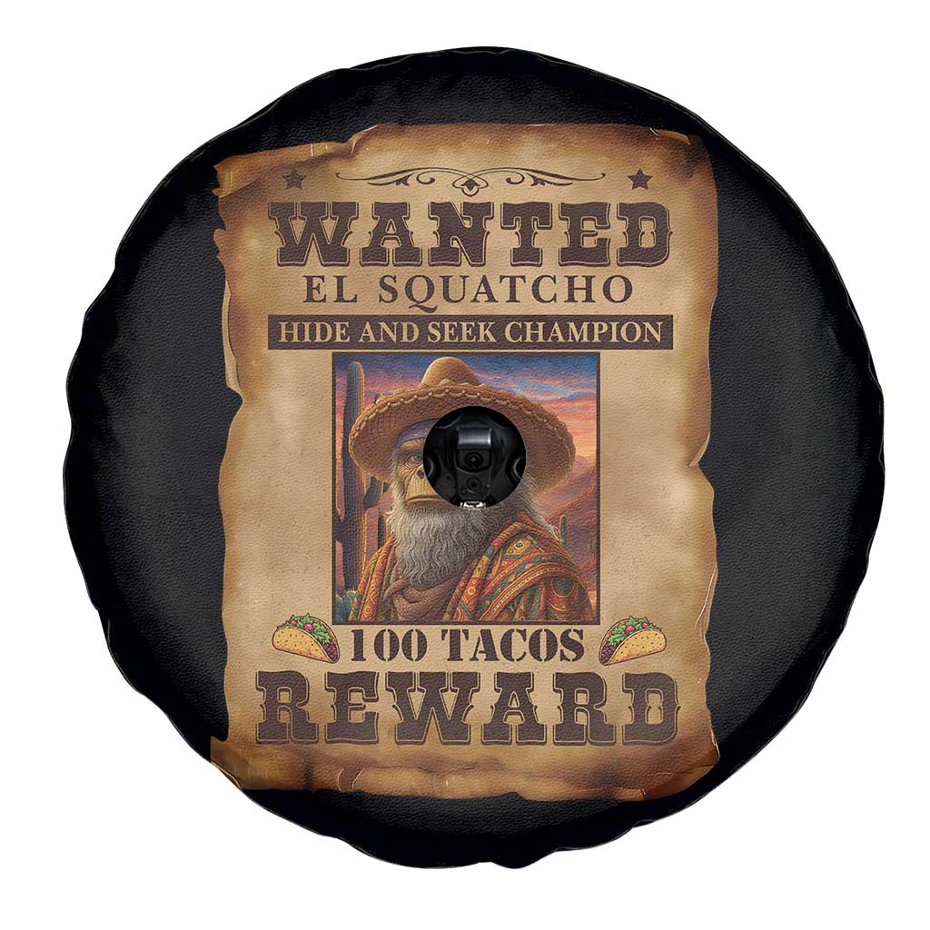 Funny Wanted El Squatcho Spare Tire Cover Hide And Seek Champion Western Poncho Mexican Bigfoot - Wonder Print Shop