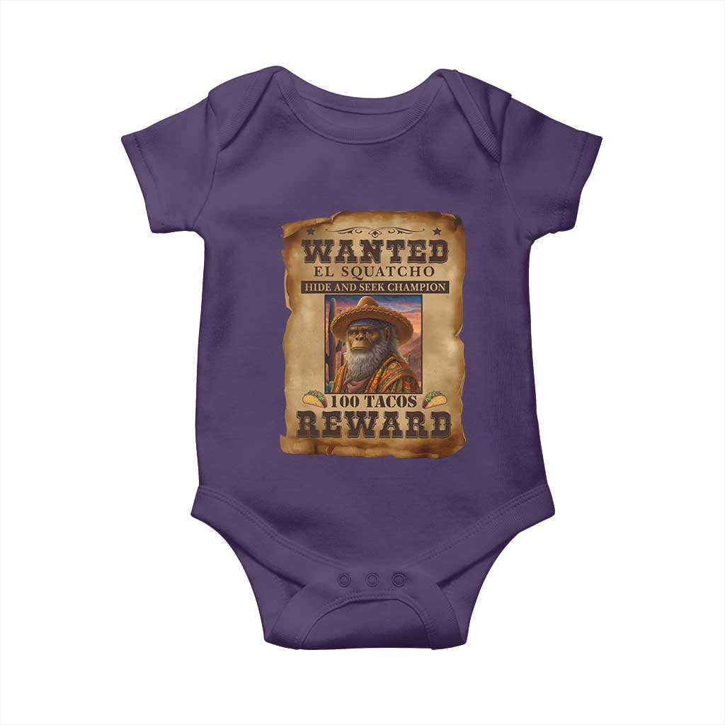 Funny Wanted El Squatcho Baby Onesie Hide And Seek Champion Western Poncho Mexican Bigfoot - Wonder Print Shop