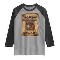 Funny Wanted El Squatcho Raglan Shirt Hide And Seek Champion Western Poncho Mexican Bigfoot - Wonder Print Shop