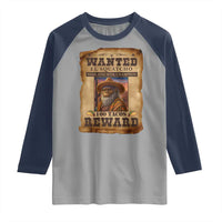 Funny Wanted El Squatcho Raglan Shirt Hide And Seek Champion Western Poncho Mexican Bigfoot - Wonder Print Shop