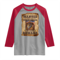 Funny Wanted El Squatcho Raglan Shirt Hide And Seek Champion Western Poncho Mexican Bigfoot - Wonder Print Shop
