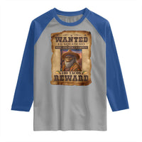 Funny Wanted El Squatcho Raglan Shirt Hide And Seek Champion Western Poncho Mexican Bigfoot - Wonder Print Shop