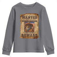 Funny Wanted El Squatcho Youth Sweatshirt Hide And Seek Champion Western Poncho Mexican Bigfoot - Wonder Print Shop