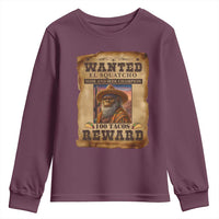 Funny Wanted El Squatcho Youth Sweatshirt Hide And Seek Champion Western Poncho Mexican Bigfoot - Wonder Print Shop