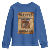 Funny Wanted El Squatcho Youth Sweatshirt Hide And Seek Champion Western Poncho Mexican Bigfoot - Wonder Print Shop