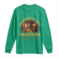 Funny The Burrito Bandito El Squatcho Long Sleeve Shirt Western Poncho Mexican Bigfoot - Wonder Print Shop
