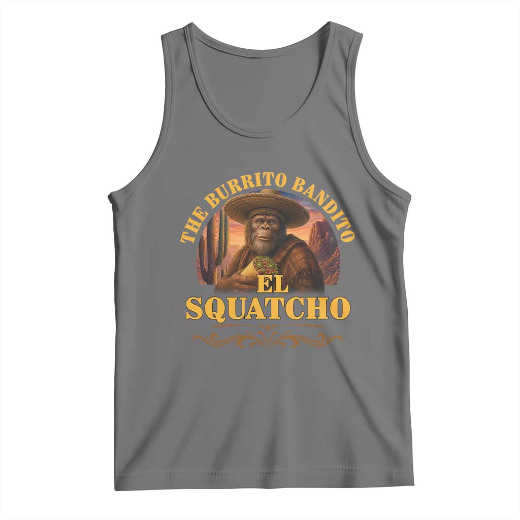 Funny The Burrito Bandito El Squatcho Tank Top Western Poncho Mexican Bigfoot - Wonder Print Shop