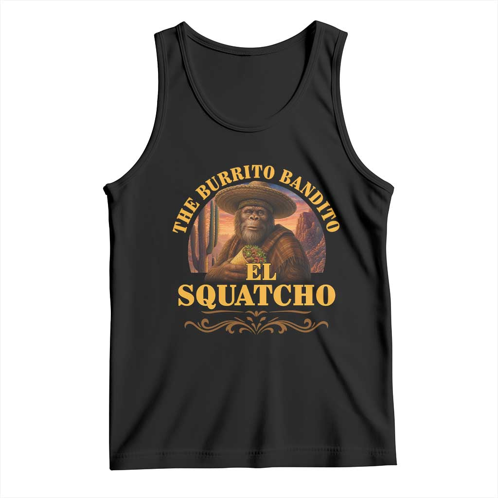 Funny The Burrito Bandito El Squatcho Tank Top Western Poncho Mexican Bigfoot - Wonder Print Shop