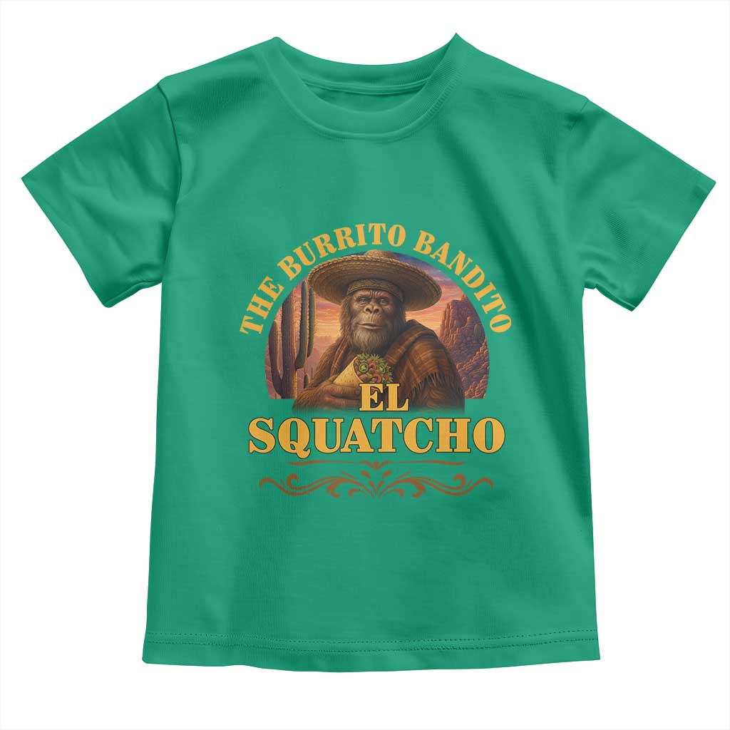 Funny The Burrito Bandito El Squatcho Toddler T Shirt Western Poncho Mexican Bigfoot - Wonder Print Shop