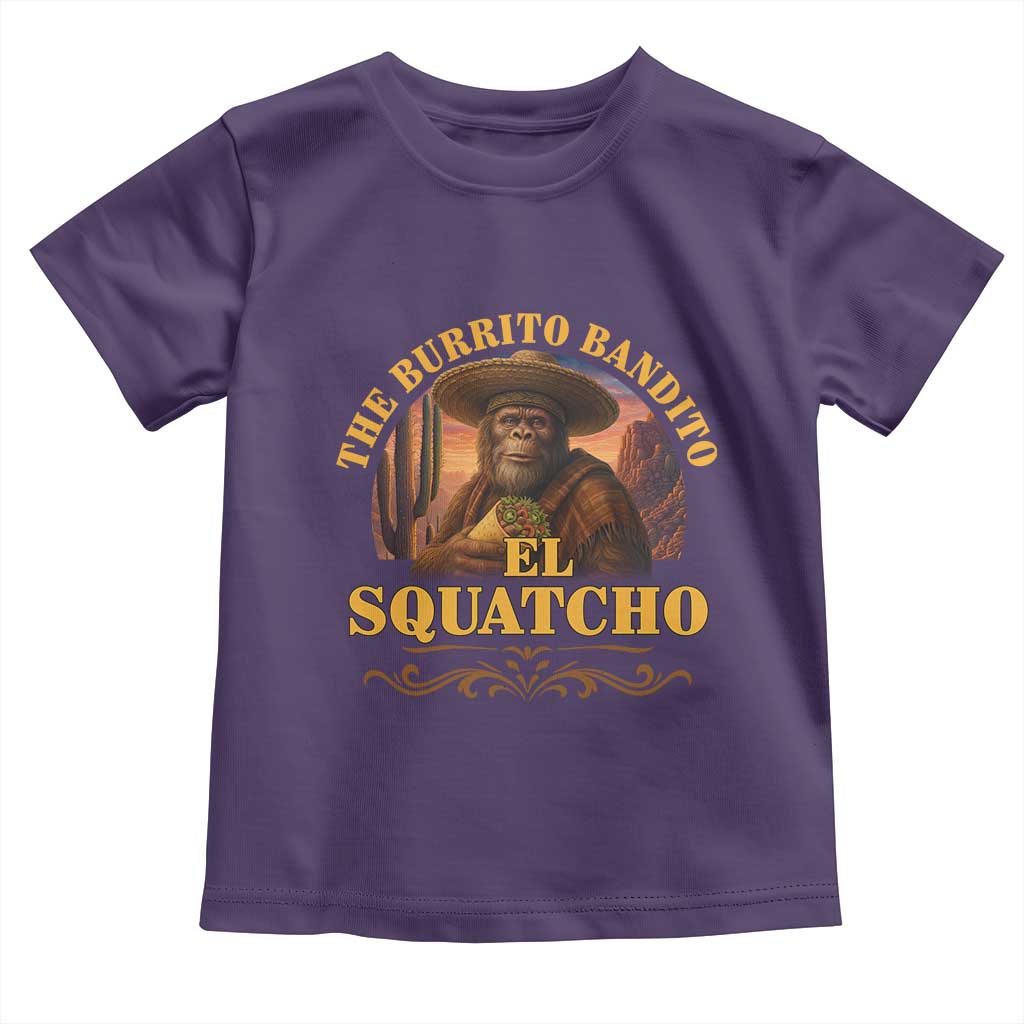 Funny The Burrito Bandito El Squatcho Toddler T Shirt Western Poncho Mexican Bigfoot - Wonder Print Shop