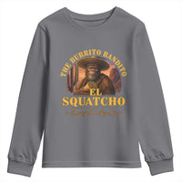 Funny The Burrito Bandito El Squatcho Youth Sweatshirt Western Poncho Mexican Bigfoot - Wonder Print Shop