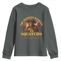 Funny The Burrito Bandito El Squatcho Youth Sweatshirt Western Poncho Mexican Bigfoot - Wonder Print Shop
